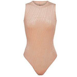SKIMS Velvet Logo Sleeveless Bodysuit in Sienna